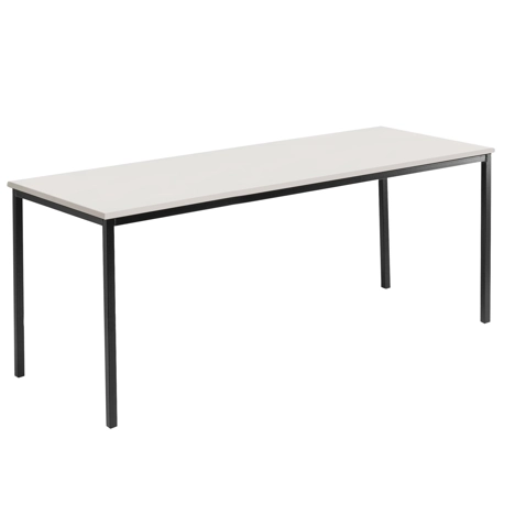 Rectangular Student Spiral Stacking Table - 1800 - 710 High - Black Frame - Light Grey