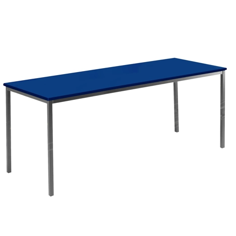 Rectangular Student Spiral Stacking Table - 1800 - 710 High - Dark Grey Frame - Blue