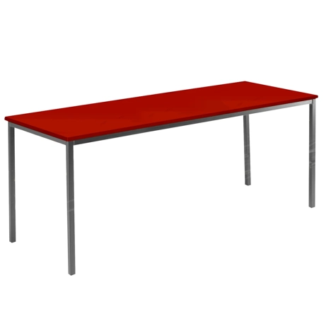 Rectangular Student Spiral Stacking Table - 1800 - 710 High - Dark Grey Frame - Red