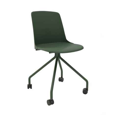 UNO Quad Base Conference Chair with Colour Matched Frame - Green with Green Frame