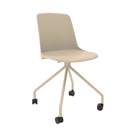 UNO Quad Base Conference Chair with Colour Matched Frame - Ivory with Ivory Frame