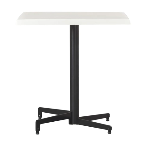 Werzalit Square White Table with Madrid Flip-top Base