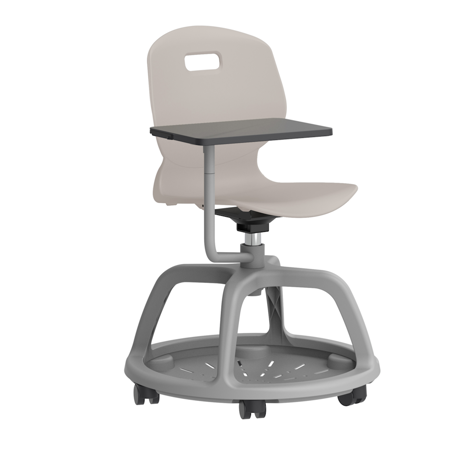 Arc Community Swivel Chair with Arm Tablet - Grey