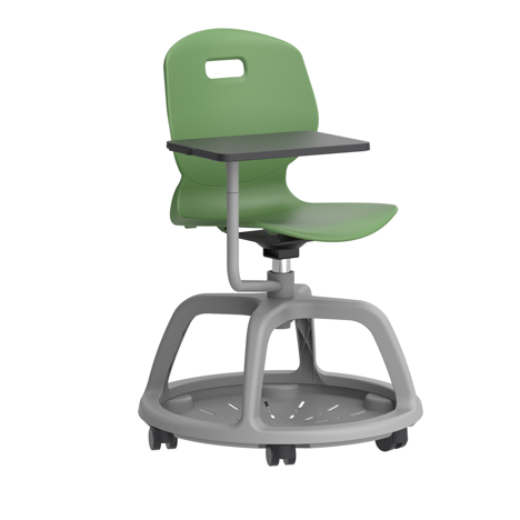 Arc Community Swivel Chair with Arm Tablet - Forest