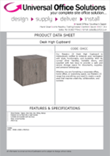 DATA SHEET - Desk High Cupboard (DHCC)