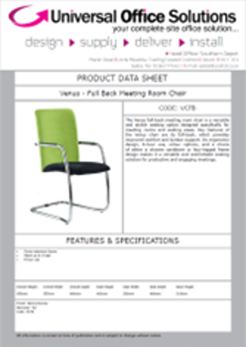 DATA SHEET - Venus - Full Back Meeting Room Chair (VCFB)