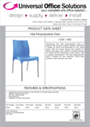 DATA SHEET - Vibe Polypropylene Chair (VIBE)