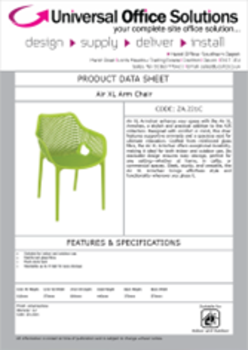 DATA SHEET - Air XL Arm Chair (ZA.221C)