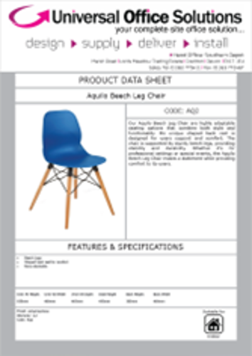 DATA SHEET - Aquilo Beech Leg Chair (AQ2)