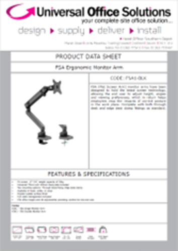 DATA SHEET - FSA Ergonomic Monitor Arm (FSA1)