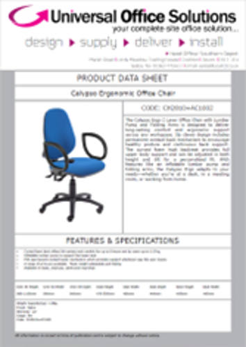 DATA SHEET - Calypso Ergonomic Office Chair (CH2810)