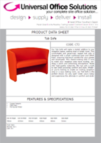 DATA SHEET - Tub Sofa (CT2)