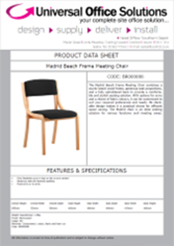DATA SHEET - Madrid Beech Frame Meeting Chair (BR000086)