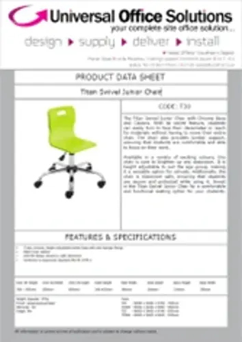 DATA SHEET - Titan Swivel Junior Chair (T30)