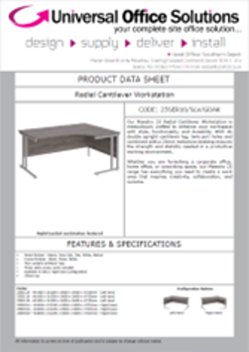 DATA SHEET - Radial Cantilever Workstation (MC16EL)