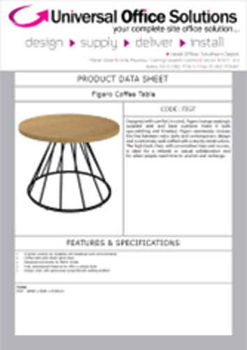 DATA SHEET - Figaro Coffee Table (FIGT)