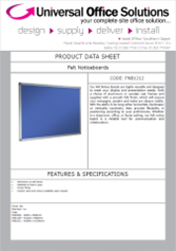 DATA SHEET - Felt Notice Boards (FNB1212)