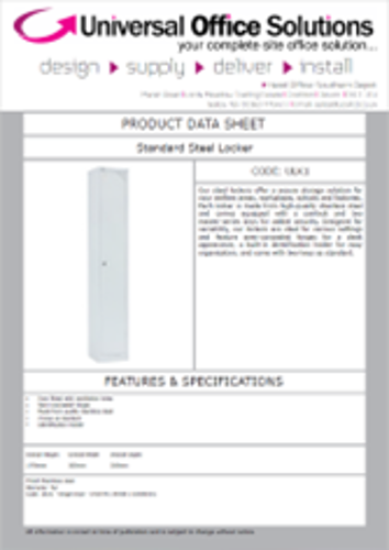 DATA SHEET - Standard Locker (ULK1, ULK2, ULK4)