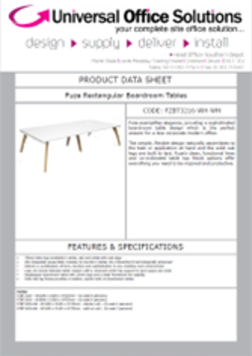 DATA SHEET - Fuze Rectangular Boardroom Tables (FZBT3216)
