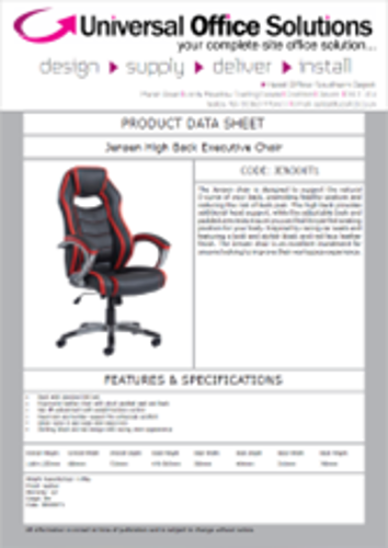 DATA SHEET - Jensen High Back Executive Chair (JEN300T1)