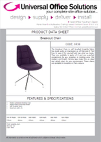 DATA SHEET - Breakout Chair (6930)