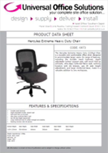 DATA SHEET - Hercules Extreme Heavy Duty Chair (6973)