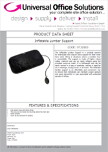 DATA SHEET - Inflatable Lumbar Support (9731003)