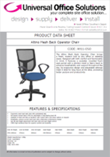 DATA SHEET - Altino Mesh Back Operator Chair (AH11-OSO)