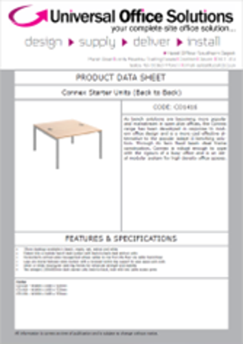 DATA SHEET - Connex Starter Units (Back to Back) (CO1416)
