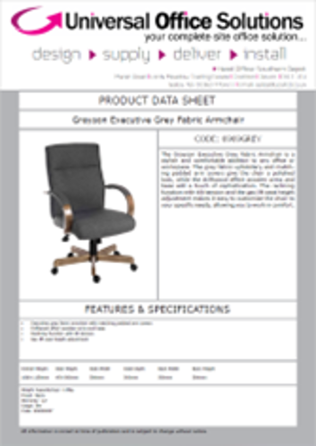 DATA SHEET - Greyson Executive Grey Fabric Armchair (6969GREY)