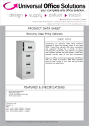 DATA SHEET - Economy Steel Filing Cabinets (UFC4)