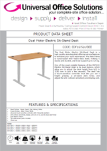 DATA SHEET - Dual Motor Electric Sit-Stand Desk (EDF16D)