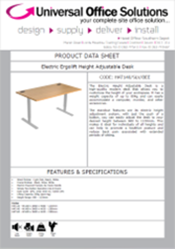 DATA SHEET - Electric Ergolift Height Adjustable Desk (HAT160)