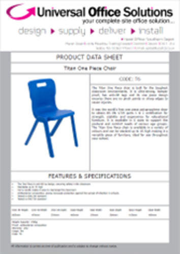 DATA SHEET - Titan One Piece Chair (T6)