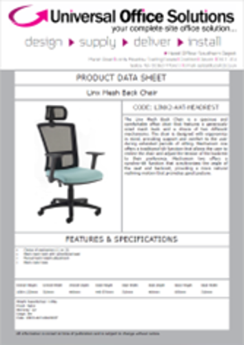DATA SHEET - Linx Mesh Back Chair (LINX1 - LINX2)