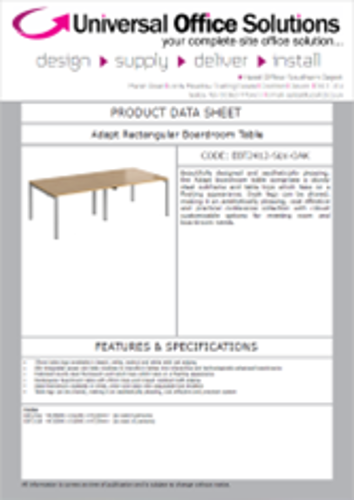 DATA SHEET - Adapt Rectangular Boardroom Table (EBT2412)
