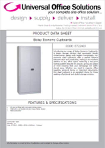 DATA SHEET - Bisley Economy Cupboards (E722A03)