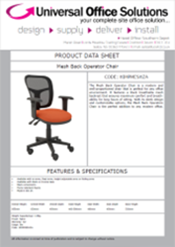 DATA SHEET - Amesh Operators Chair (HIMPMESH)