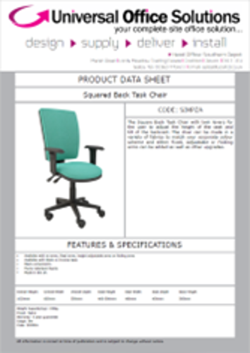 DATA SHEET - Squared Back Task Chair (SIMP)