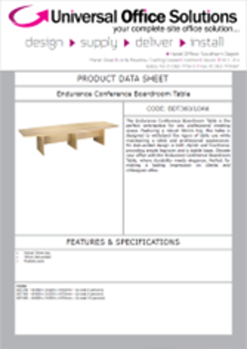 DATA SHEET - Endurance Conference Boardroom Table (BDT360)