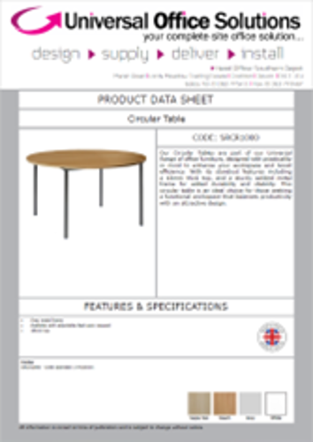 DATA SHEET - SRCR1000 - Circular Table