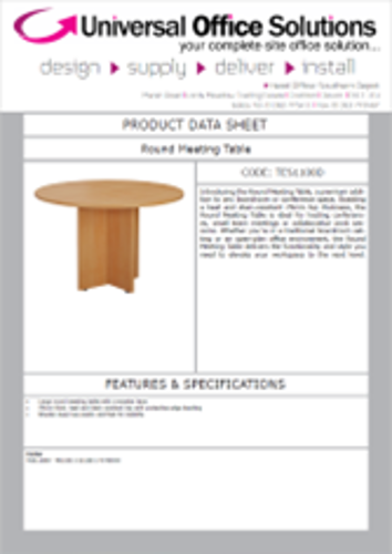 DATA SHEET - Round Meeting Table (TES1100D)