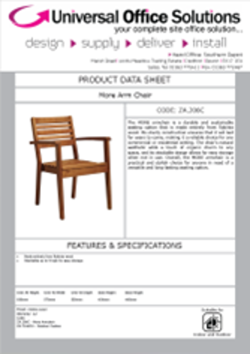DATA SHEET - More Arm Chair (ZA.206C)