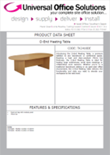 DATA SHEET - D-End Meeting Table (TK1810DE)