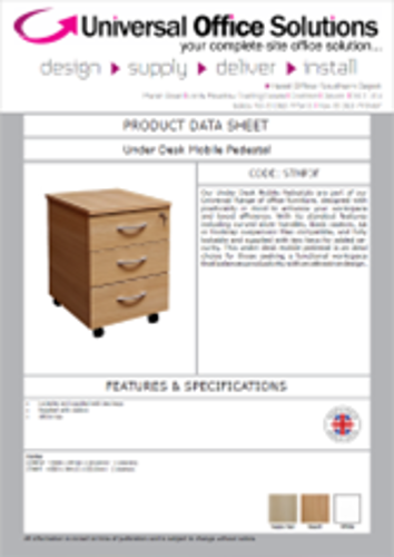DATA SHEET - STMP3 - Under Desk Mobile Pedestal