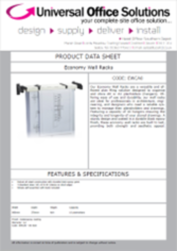 DATA SHEET - Economy Wall Racks (EWCA0)