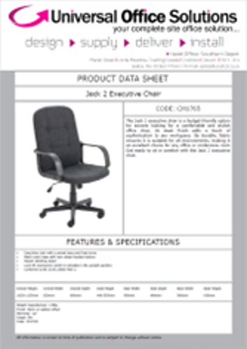 DATA SHEET - Jack 2 Executive Chair (CH1765)