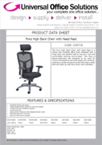 DATA SHEET - Fonz High Back Chair with Head Rest(CH0730)
