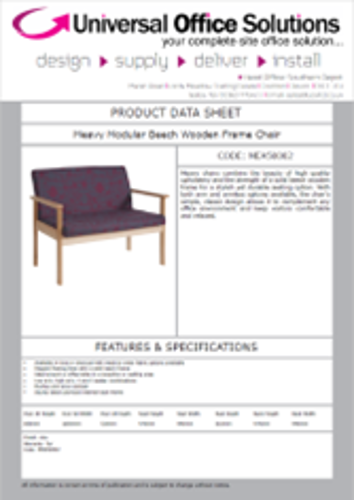 DATA SHEET - Meavy Modular Beech Wooden Frame Chair (MEA50002)