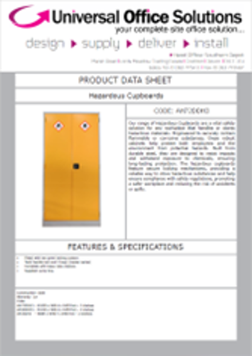 DATA SHEET - Hazardous Cupboards (AH72DDH3)